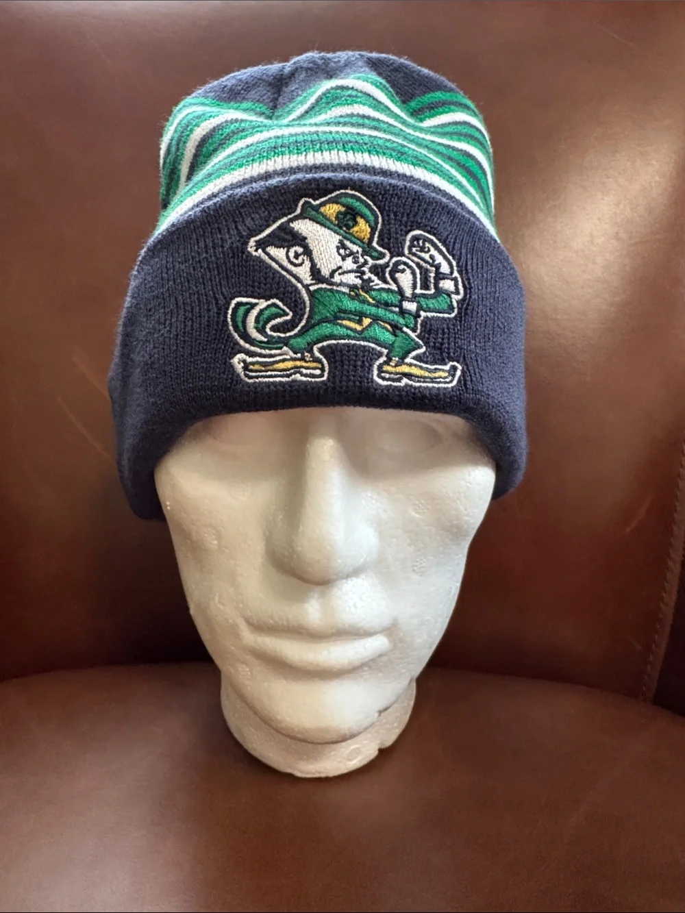 NWT Notre Dame Fighting Irish NCAA Knit Beanie Cuffed Embroidered Adult Hat ND